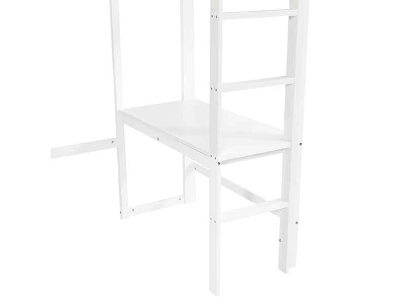 Lit combiné mezzanine enfant 90 x 200 cm avec bureau et rangements blanc Fay Lum - Conforama E