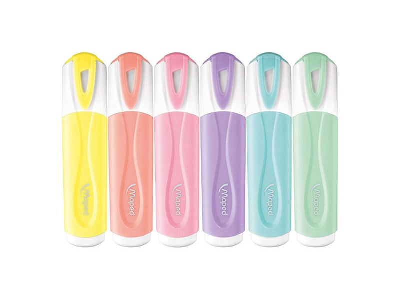  Surligneurs pastels set de 6 pointes biseautées 1 5 mm  - Conforama B