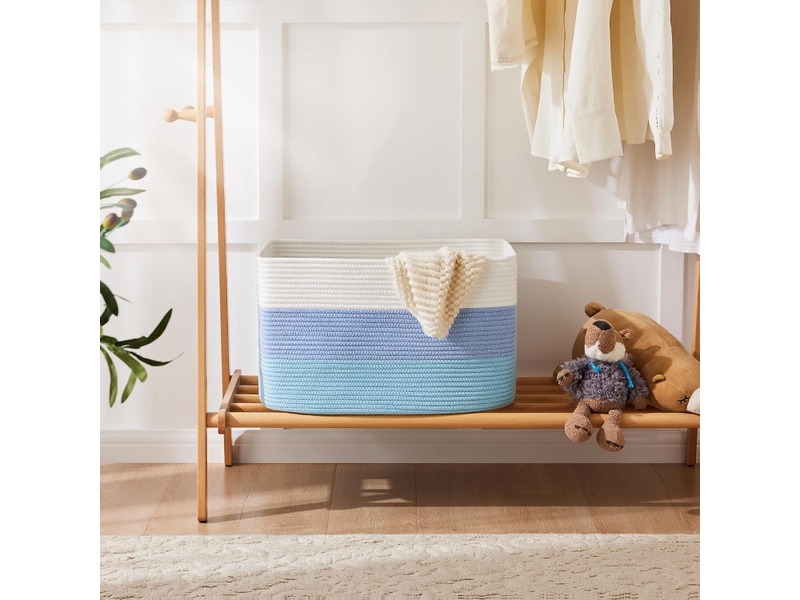 Panier de rangement corde coton tressé pour couverture - corbeille déco pour salon - Conforama D
