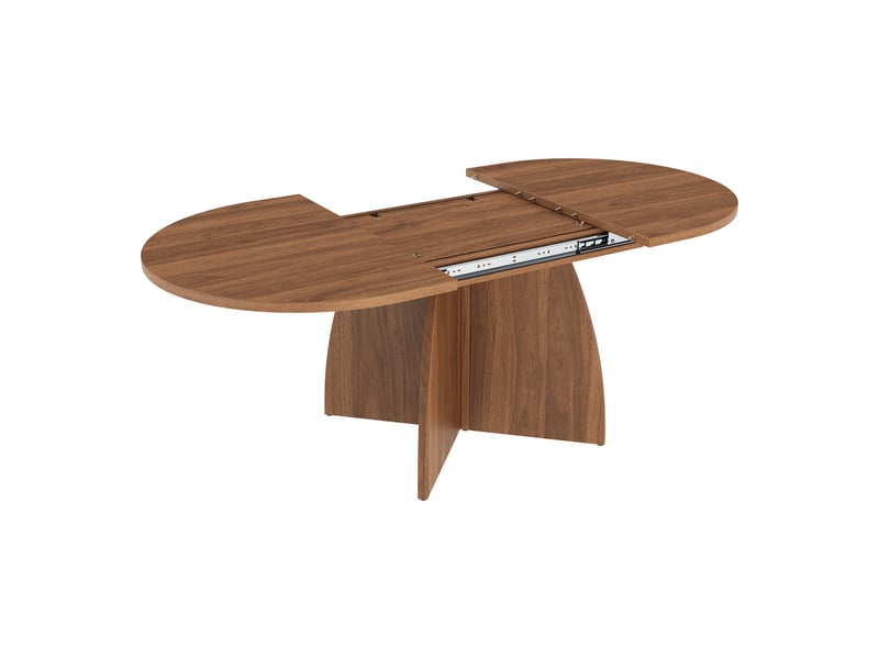 Table à manger ovale avec allonge marron - 90x120-180max.cm mdf - Conforama E