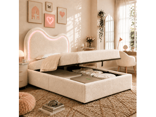 Lit coffre 90x200 cm <strong>MAISENTIEL</strong>  <strong></strong> coloris blanc