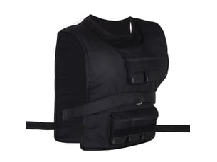 Veste légère lesté réglable 30 kg, 30 poids en fer de 1 kg, tissu oxford noir, 36 x 52 x 5 cm pour entraînement