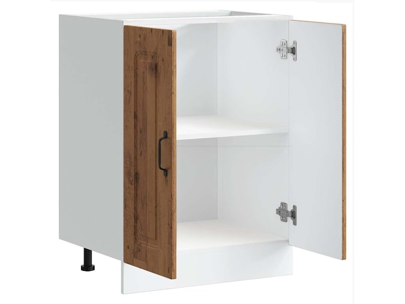 Meuble de cuisine, meuble bas pour évier kalmar vieux bois bois d'ingénierie - Conforama E
