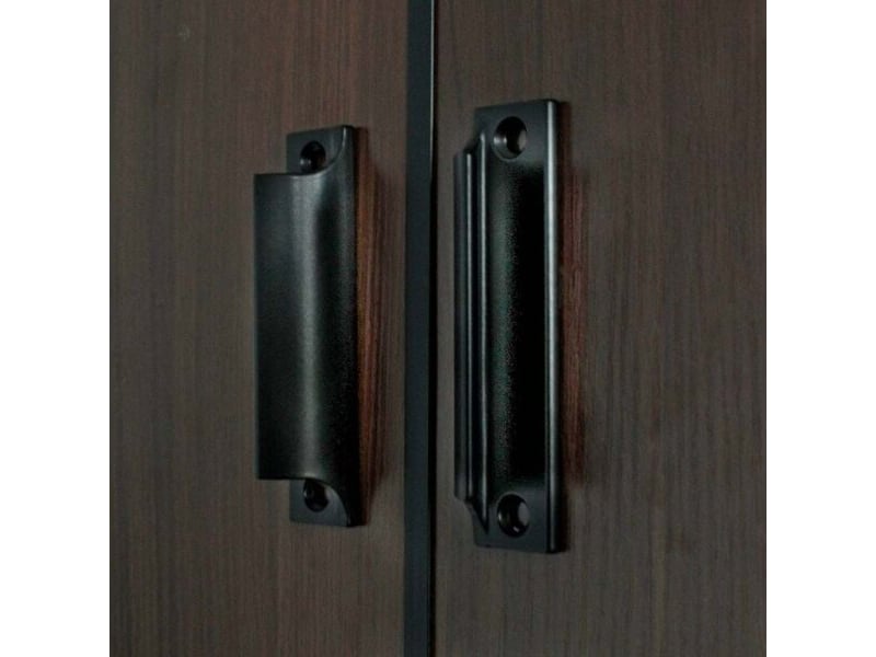  Poignées de meuble, poignée de porte coulissante : poignée pour armoire en aluminium noir | pour balcon et portes coulissantes, 2 pièces  - Conforama C