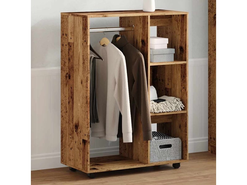  Garde-robe, armoire de rangement vieux bois 80x40x110 cm bois d'ingénierie  - Conforama D