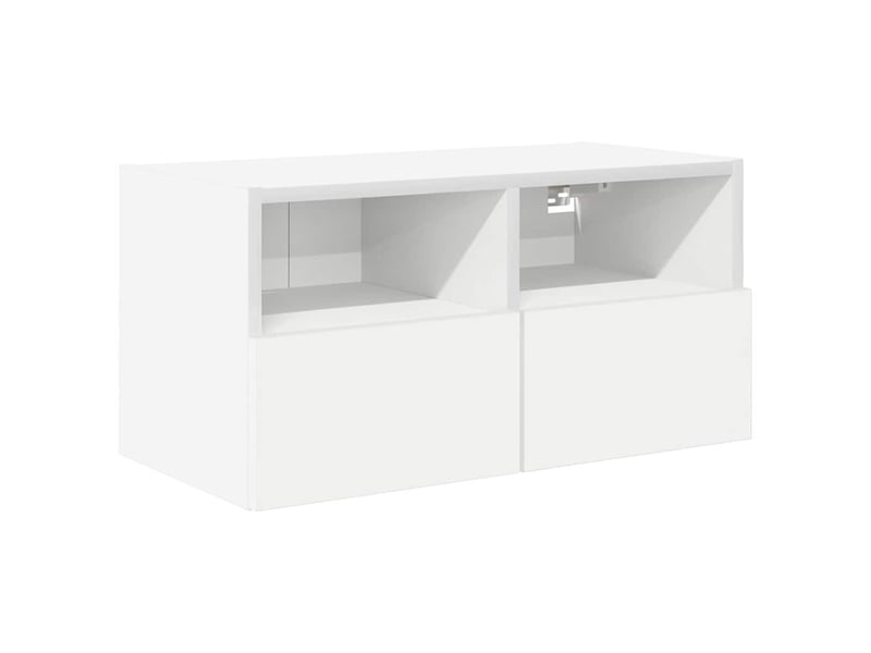  Meuble tv - unités murales tv 4 pcs blanc bois d'ingénierie  - Conforama E
