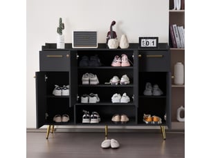 Meuble à chaussures 12 paire(s)  <strong>CHICFURN</strong>  <strong></strong> coloris noir