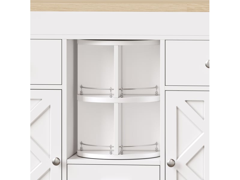 Desserte de cuisine extensible 110x40x91 cm mdf blanche - Conforama D