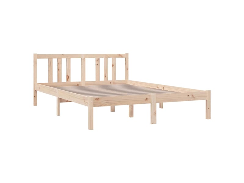 Lit double- lit adulte - cadre de lit sans matelas bois massif 135x190 cm - Conforama B