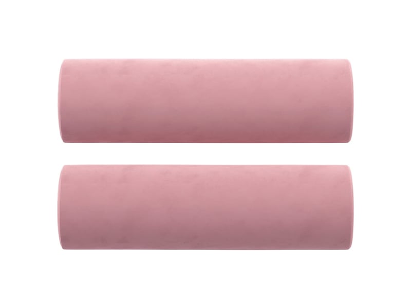  Lot de 2 coussins décoratifs rose ø15x50 cm velours cf60886  - Conforama A