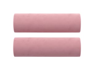 Lot de 2 coussins décoratifs rose ø15x50 cm velours cf60886