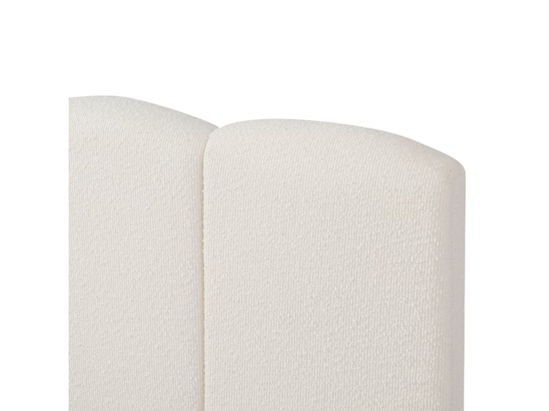  Lit coffre double,180x200 cm,avec led et sommier,tissu bouclé,blanc  - Conforama E