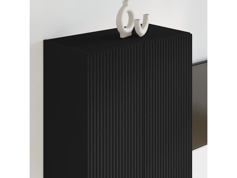  Meuble tv - banc tv - meuble de rangement mural 59,5 x 31 x 80 cm noir bois d'ingénierie  - Conforama D