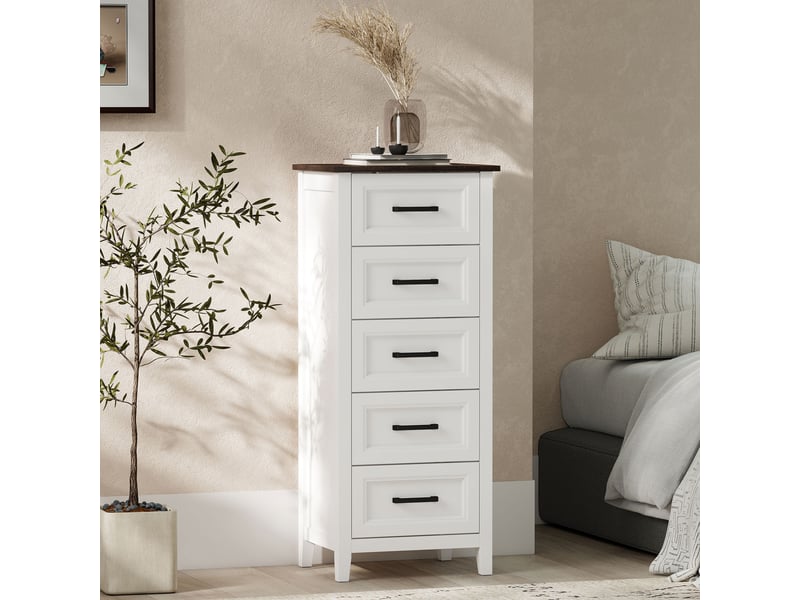  Commode à 5 tiroirs, meuble haut pour chambre et salon  - Conforama D