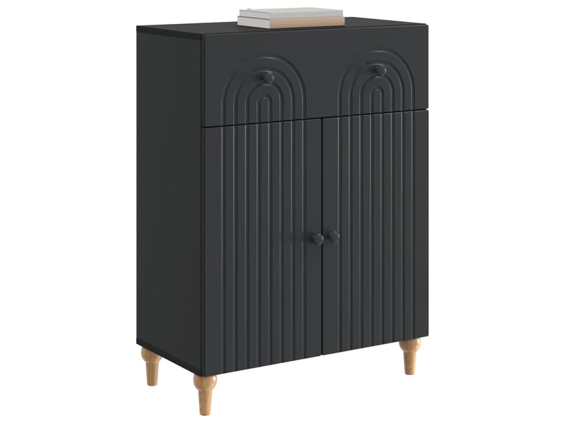 Buffet - bahut - meuble de rangement noir 66 x 34,5 x 90 cm bois d'ingénierie - Conforama C