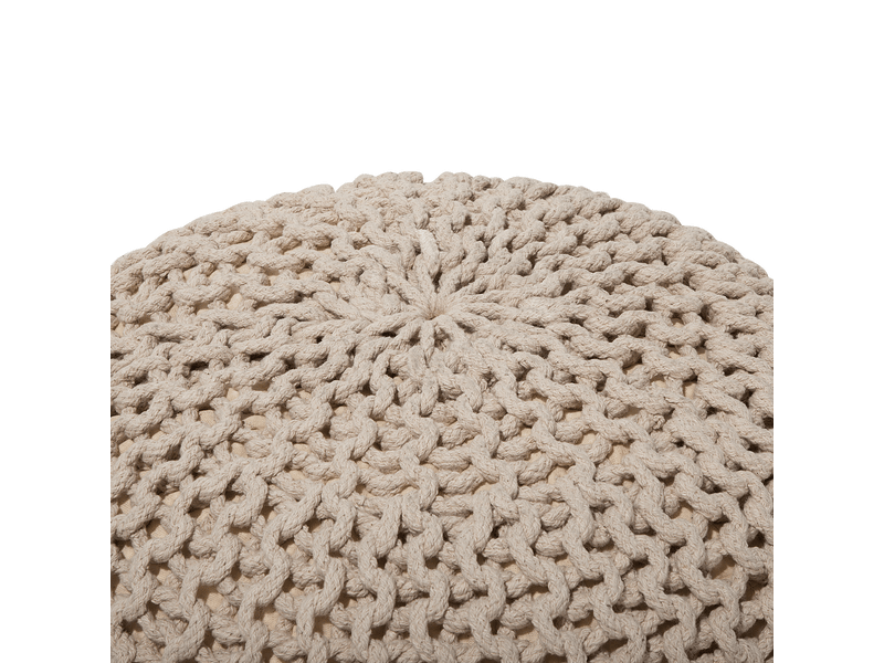Pouf conrad coton beige clair 52519 - Conforama D