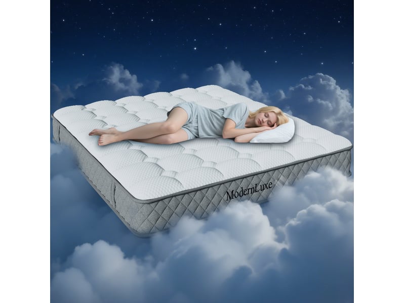  Matelas 160x200 cm 7 zones à ressorts ensachés et mousse froide h3 blanc  - Conforama E