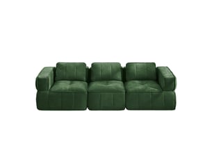 Canapé 3 places sans structure, mousse haute densité 32d, assise profonde, tissu agréable, antidérapant, 271×93×67 cm, vert