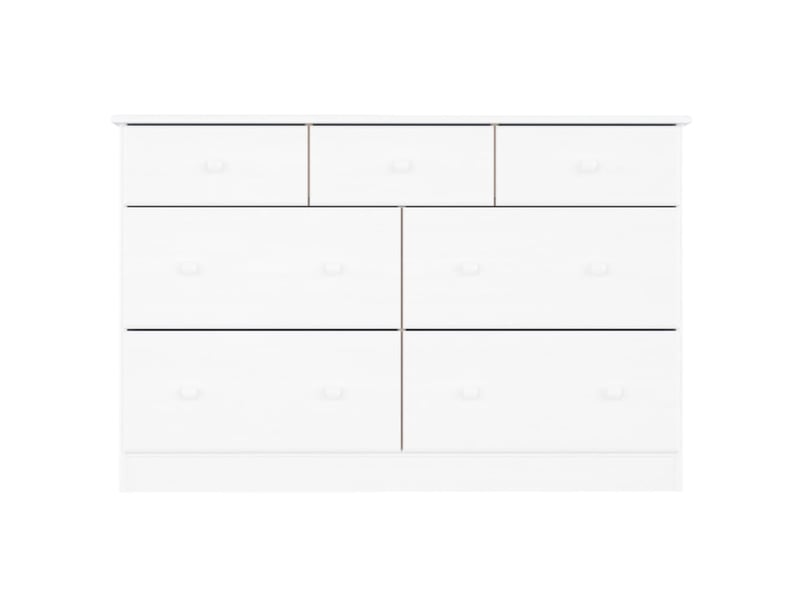  Commode chambre adulte, armoire à tiroirs alta blanc 112x35x73 cm bois massif de pin  - Conforama D