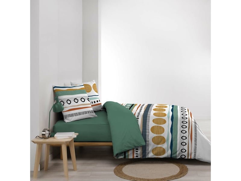  Housse de couette 2 personnes 200 x 200 cm coton 42 fils asiana + 2 taies  - Conforama B