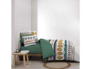 Housse de couette 2 personnes 200 x 200 cm coton 42 fils asiana + 2 taies