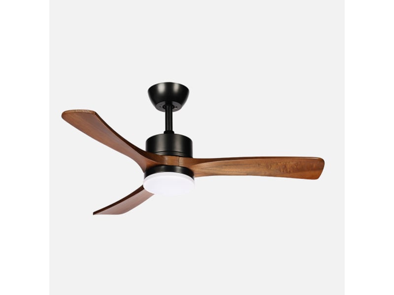  Ventilateur de plafond fabrilamp hellin dc noirchêne 3 pales 106 cm 6 vitesses led 18 w télécommande 261791336 - Conforama A