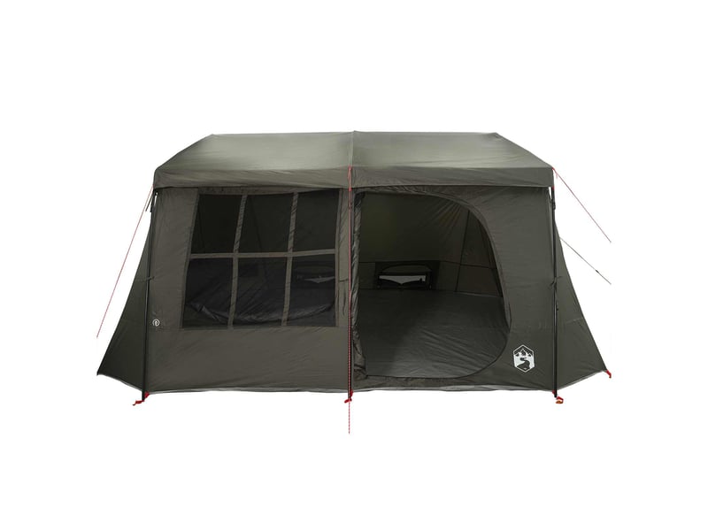  Tente de camping, tente familiale avec auvent imperméable 9 personne vert armée  - Conforama D