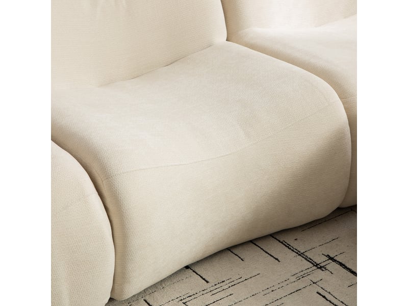 Canapé 2 places, revêtement en tissu chenille, sans assemblage, beige - Conforama W