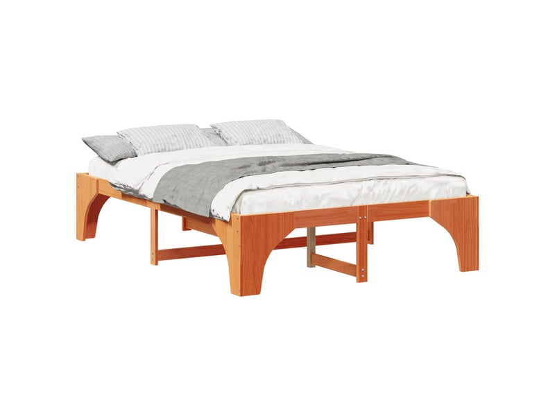  Lit double- lit adulte -  cadre de lit marron 150 x 200 cm pin massif  - Conforama A
