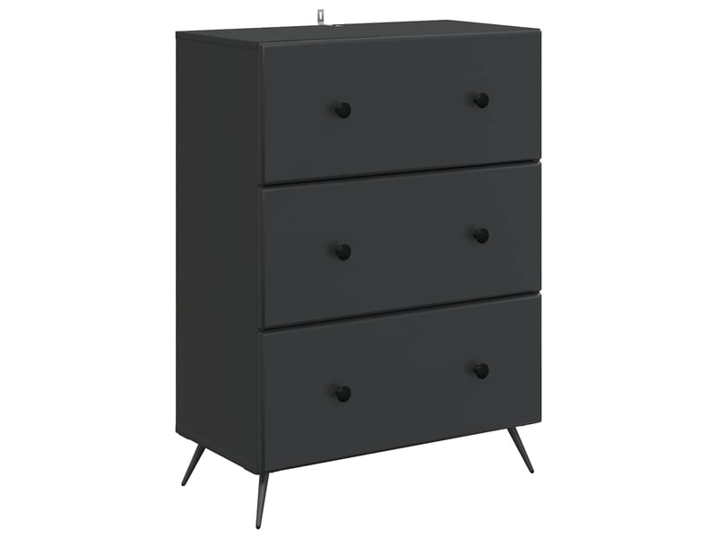  Armoire à tiroirs, rangement bureau 66 x 34,5 x 90 cm bois d'ingénierie noir shl6400  - Conforama A