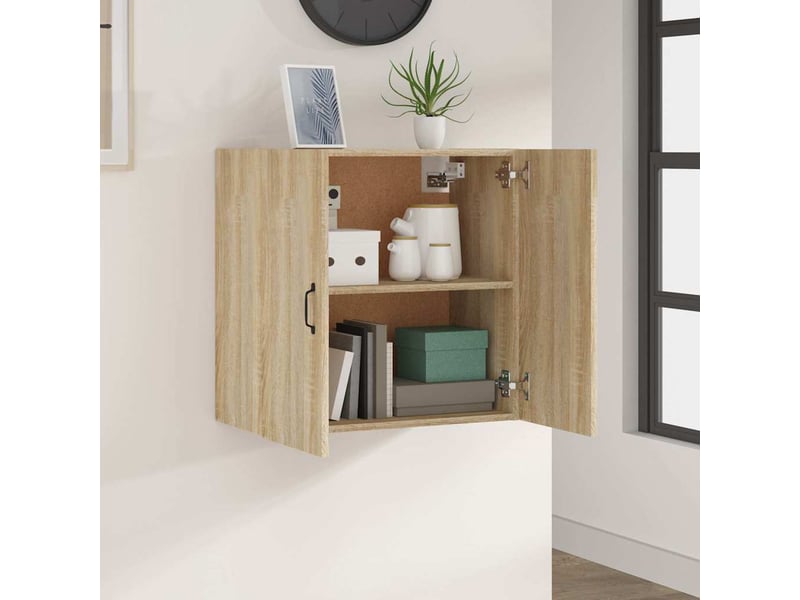  Armoire murale salon, meuble de rangement chêne sonoma 60x31x60cm bois d'ingénierie shl752  - Conforama C