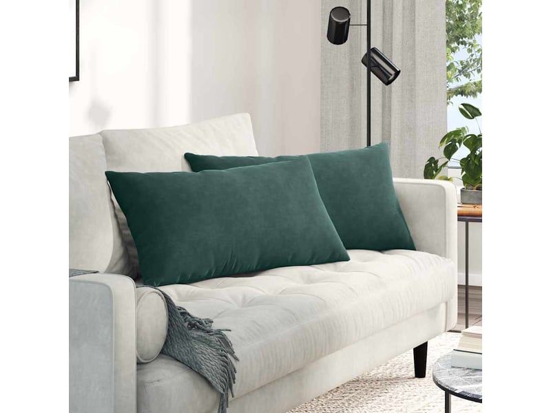  Lot de 2 coussins de canapé, coussins décoratifs vert foncé 80 x 40 cm cf59195  - Conforama B