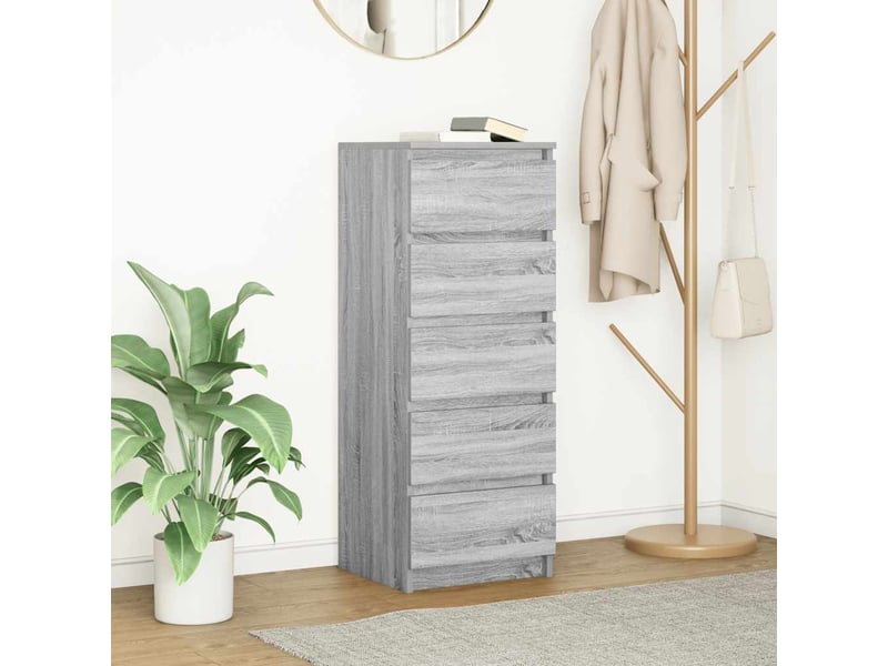  Buffet - bahut - meuble de rangement avec tiroirs sonoma gris 37,5x35x99 cm bois d'ingénierie  - Conforama B