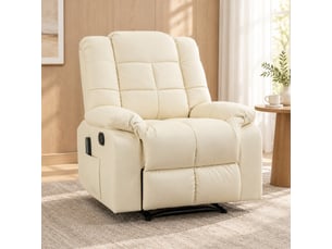 Fauteuil relax manuel  MEULVA Simili beige