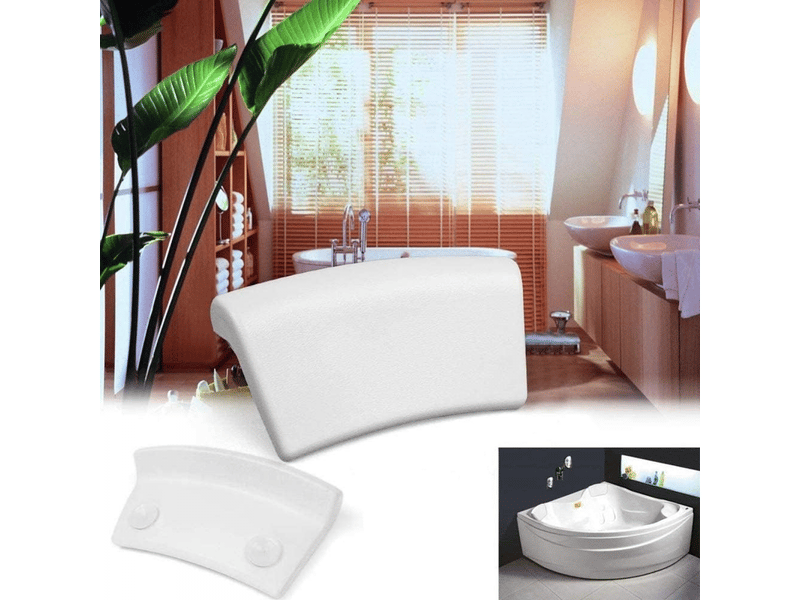  Oreiller de bain, oreiller de bain imperméable en pu, oreillers de bain, oreiller de bain à ventouses, oreiller de baignoire ergonomique  - Conforama E