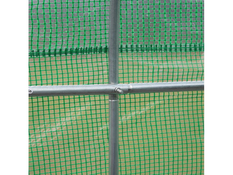 Serre de jardin 350x300x200 cm – vert foncé – toit à deux pans avec accès zippé et fenêtres enroulables - Conforama D