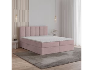 Lit avec rangement 160x200 cm <strong>MASSENO</strong> <strong></strong> coloris rose