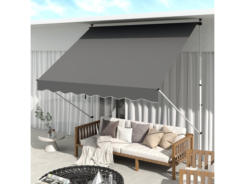  Store banne autoportant - 300 x 150 cm - manivelle - résistant au vent - toile polyester 180 gm² 300x150x280cm - Conforama B
