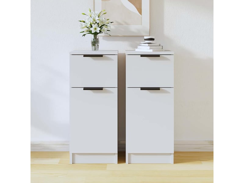  Buffets 2 pcs - bahut - meuble de rangement blanc 30x30x70 cm bois d'ingénierie  - Conforama B