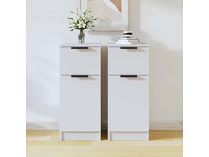 Buffets 2 pcs - bahut - meuble de rangement blanc 30x30x70 cm bois d'ingénierie