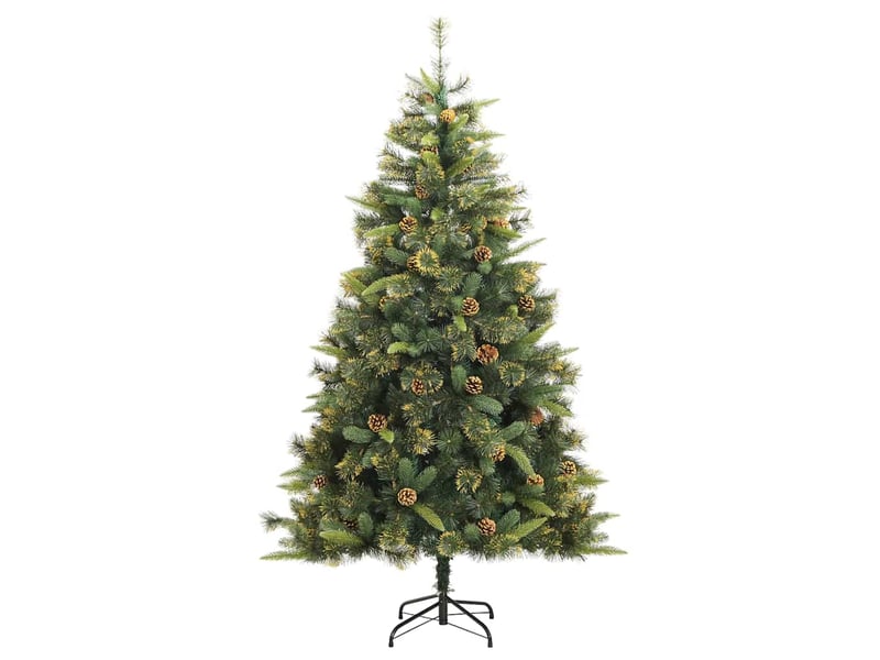  Sapin de noël - arbre de noël artificiel avec branches pliables et cônes 210 cm  - Conforama E