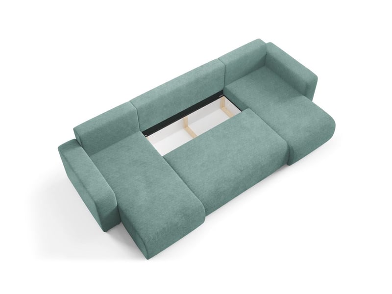 Canapé d'angle convertible evora u turquoise - Conforama E