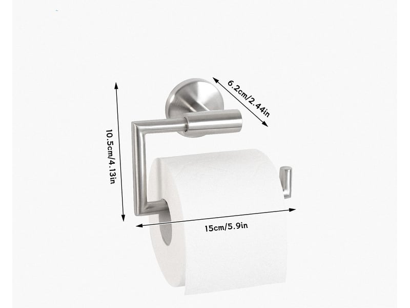  Porte rouleau papier wc design en inox sans couvercle 15 x 10,5 x 6,5 cm argentée  - Conforama B