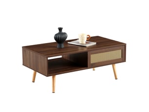Table basse rectangulaire coloris marron MEUBLIV - 55 cmx105 cm