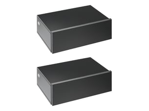 Ensemble de 2 tables de chevet flottantes modernes en bois pour chambre à coucher, 40 x 30 x 15 cm, noires