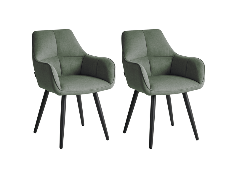 Lot de 2 chaises de salle à manger tirano lin synthétique vert  - Conforama A