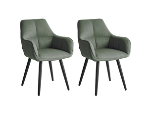 Lot de 2 chaises de salle à manger tirano lin synthétique vert
