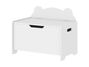 Coffre à jouets en bois en forme d'ours, capacité de 20 kg, 60 x 38 x 48 cm, blanc