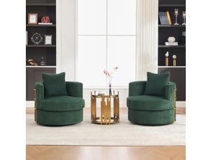 Fauteuil fixe pivotant <strong>HAUSS SPOLE</strong> <strong></strong> Velours côtelé vert vendu Par paire