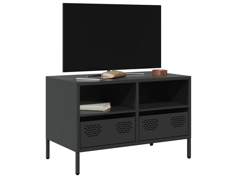  Meuble tv - banc tv - meuble de rangement noir 68x39x43,5 cm acier laminé à froid  - Conforama B